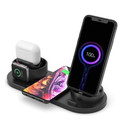 Wireless Charger 4 in 1 Qi-Certified Fast Charging Station Compatible for Apple Watch for Airpods Pro for iPhone 11/11