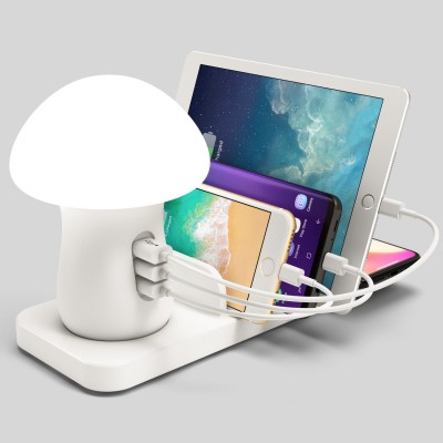 LED Desk Lamp with Qi Wireless Fast Charger USB Charging Port Night Light SB Charging Station with iSmart Multiple Port